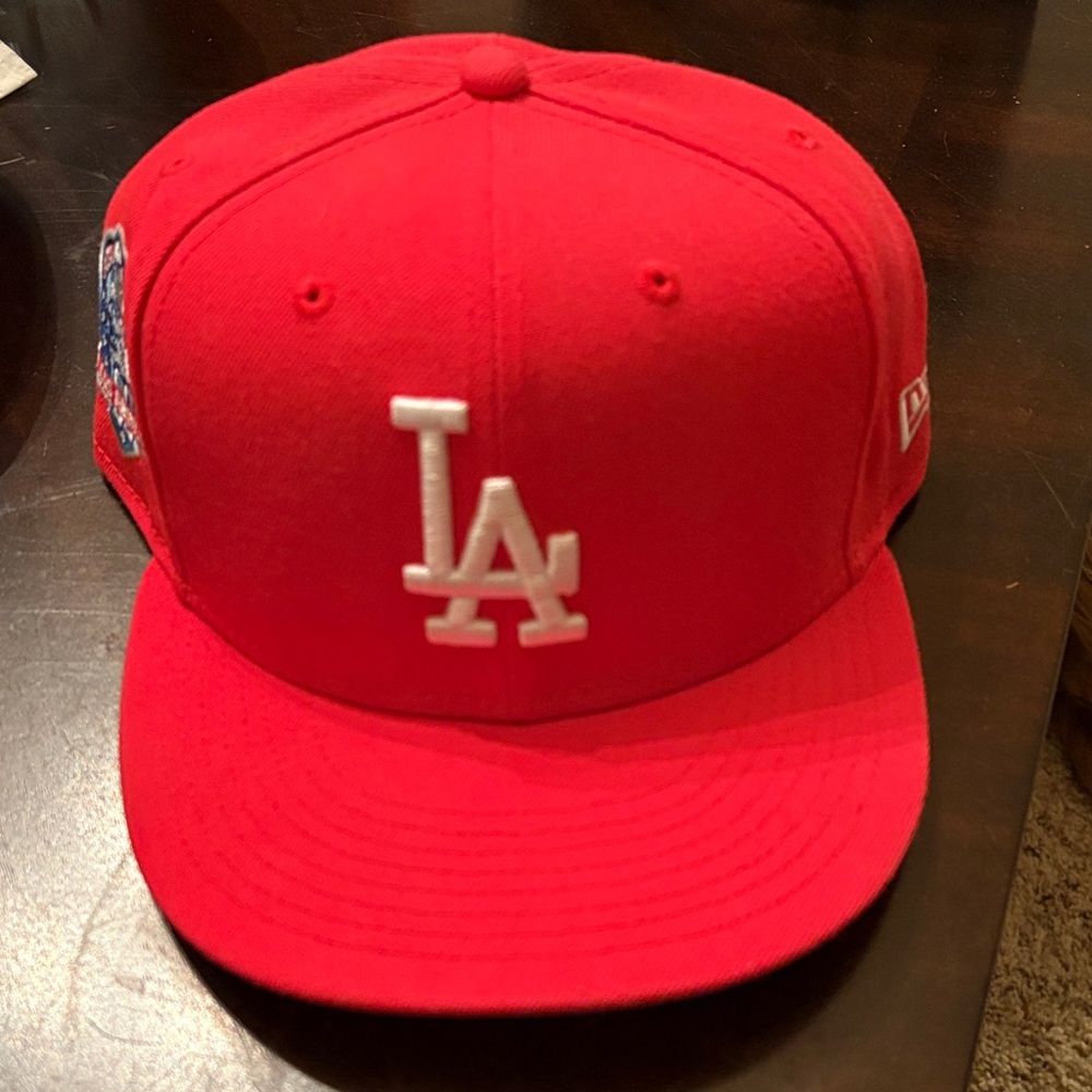 New Era Red Kids Hat with White Logo